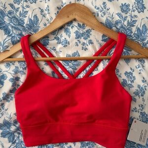 SOLD NWT Lululemon Energy Longline Bra in Red Glow Size 4